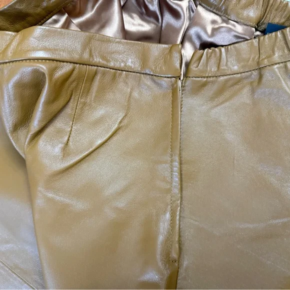 VTG Terry Lewis Classic Luxuries 100% Leather Brown Trouser Size 12 - Picture 8 of 10